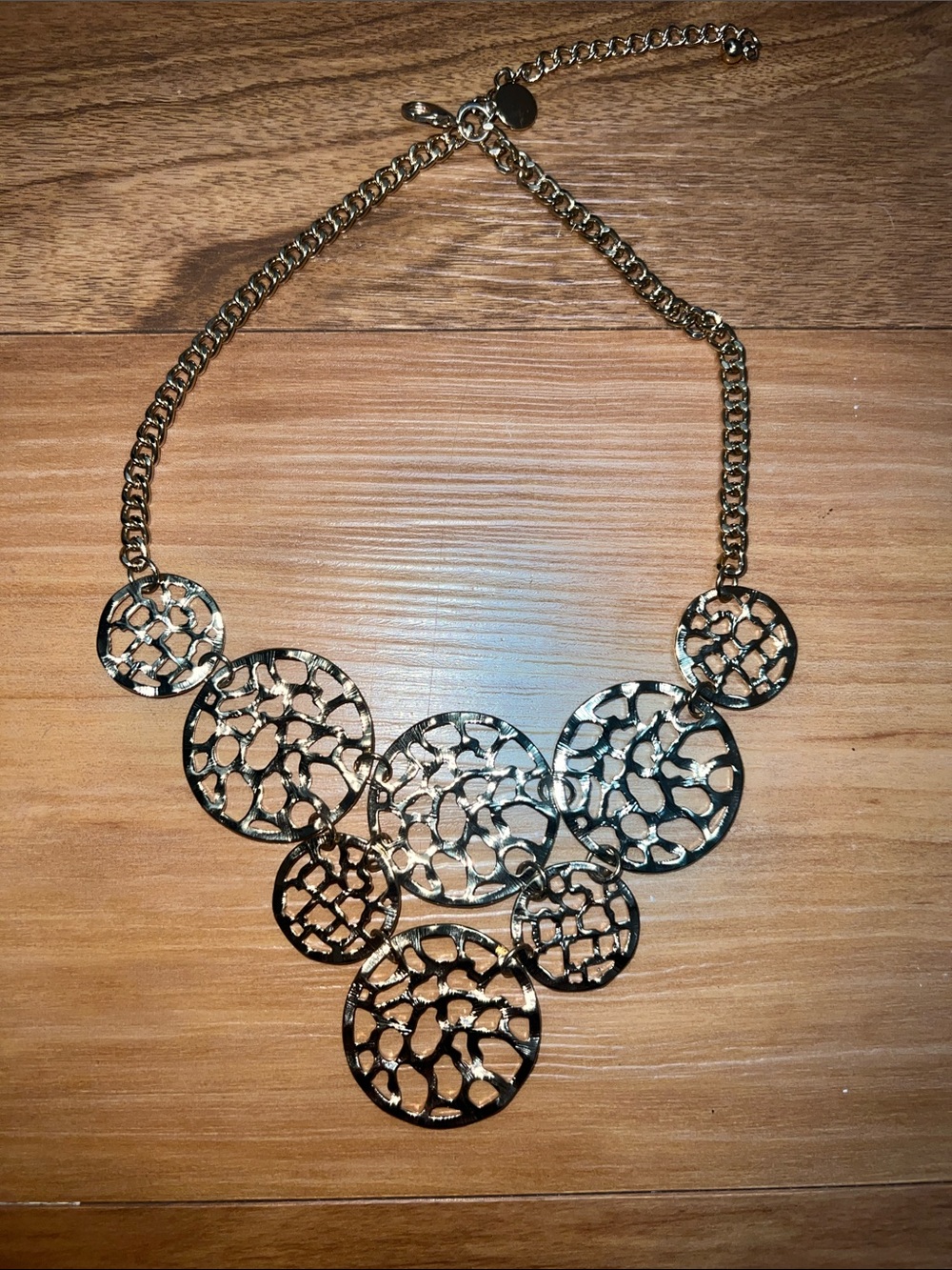 Brooks Brothers - Gold Tone Filigree Circle Statement Necklace - Women Jewelry